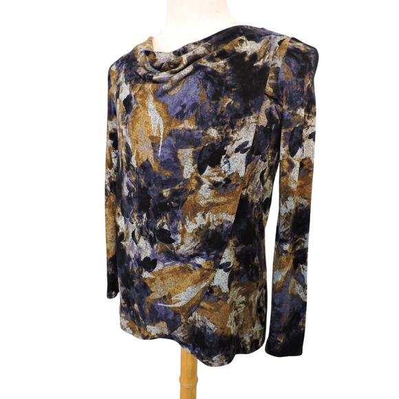 Simply Vera Multi Color Sweater Cowl Neck Drape Front Sz XS - Picture 3 of 7